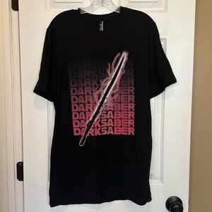 Star Wars The Mandalorian Darksaber Text Short sleeve Shirt. Unisex Size Large